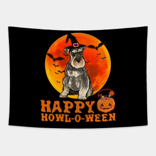 Funny Miniature Schnauzer Dog Halloween Happy Howl O Ween Tapestry