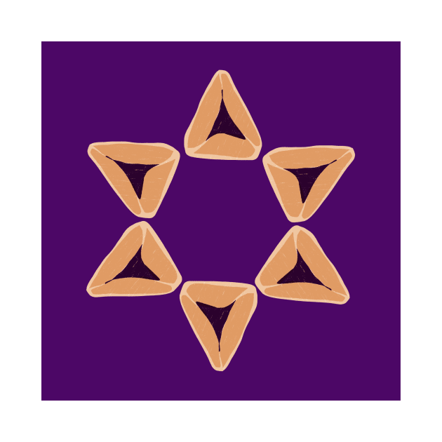 Purple Hamantaschen Star by TillaCrowne