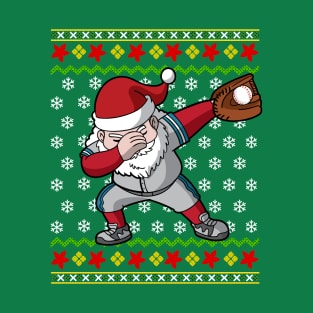 Santa Claus Baseball Player Ugly Christmas Sweater T-Shirt