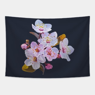 Cherry Blossoms oil painting (no background) Tapestry