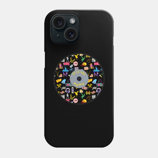 Celebrating 50 Years of Hip-Hop Culture with Iconic Record Art Phone Case by Harlems Gee