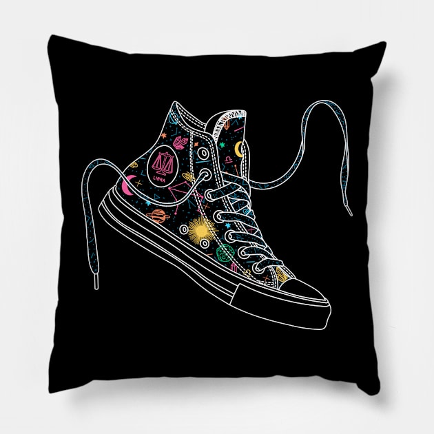 Libra high tops - Pastel &amp; black Pillow by MickeyEdwards