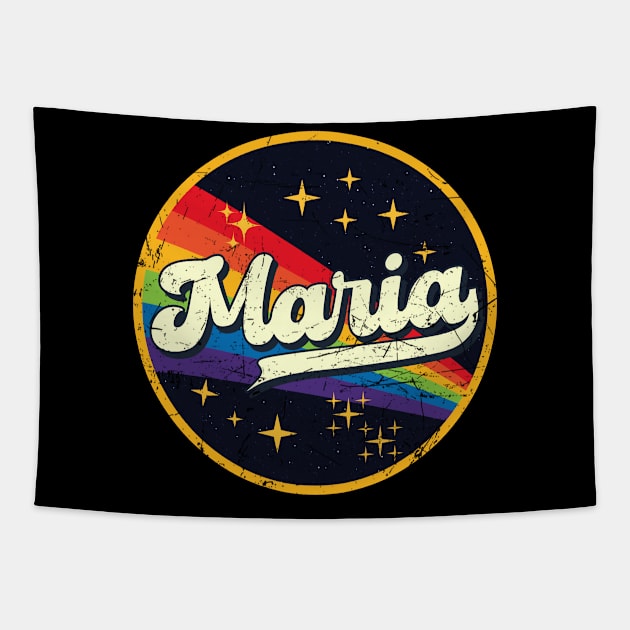 Maria // Rainbow In Space Vintage Grunge-Style Tapestry by LMW Art