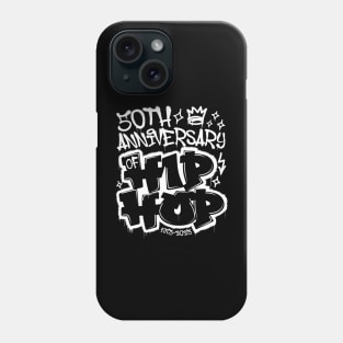 50 Years Hip Hop Vinyl Retro Graffiti 50th Anniversary Black White Phone Case