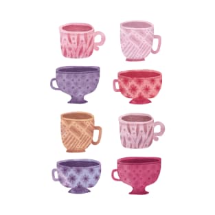 Pink Coffee cups collection T-Shirt