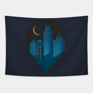 Neon City Skylines Tapestry