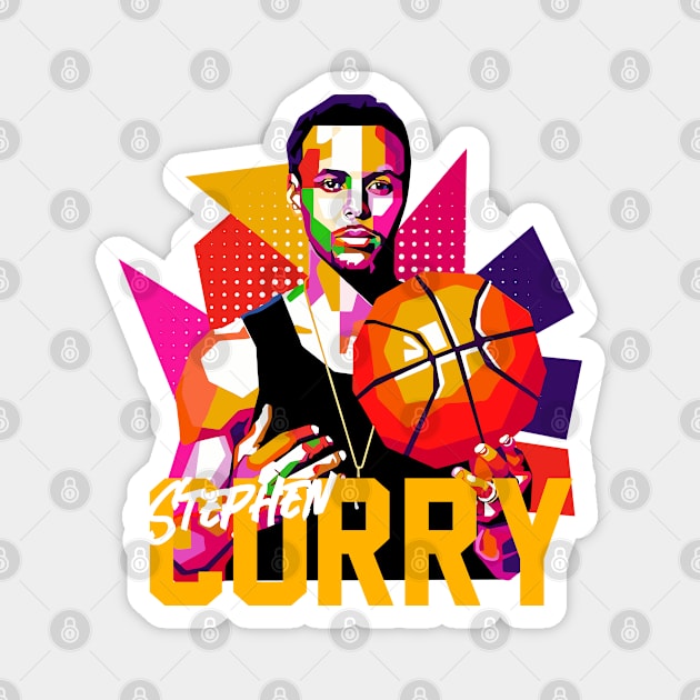 Steph Curry WPAP Magnet by Pink Umbrella