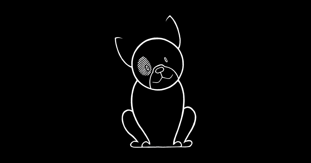 Friendly dog icon (white lines) Dog Sticker TeePublic