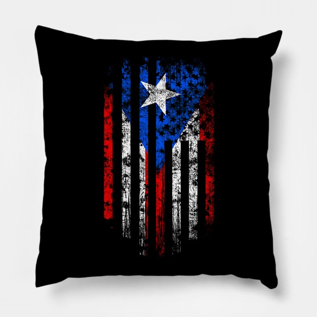 Puerto Rico and America Flag Combo Pillow by Family Heritage Gifts