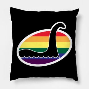 Rainbow Nessie Cryptid Pride Pillow