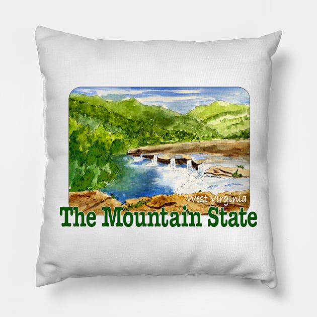 West Virginia, The Mountain State Pillow by MMcBuck