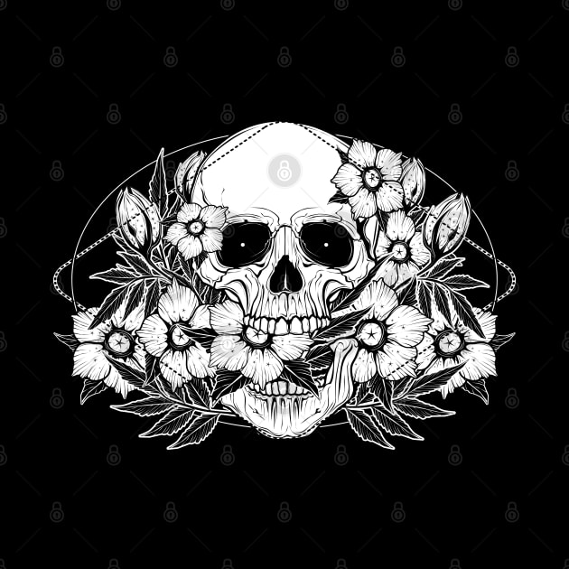 Floral skull by Von Kowen