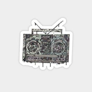 Boom Box Gray Magnet