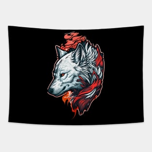 Angry Wolf Painting Tapestry