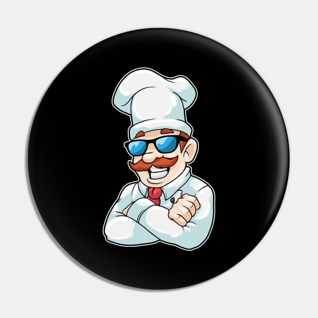 Chef with Chef's hat & funny Sunglasses Pin by Markus Schnabel