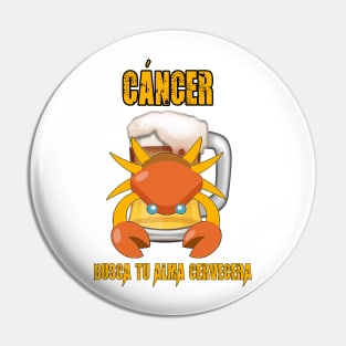 Fun design for lovers of beer and good liquor. Cancer sign Pin