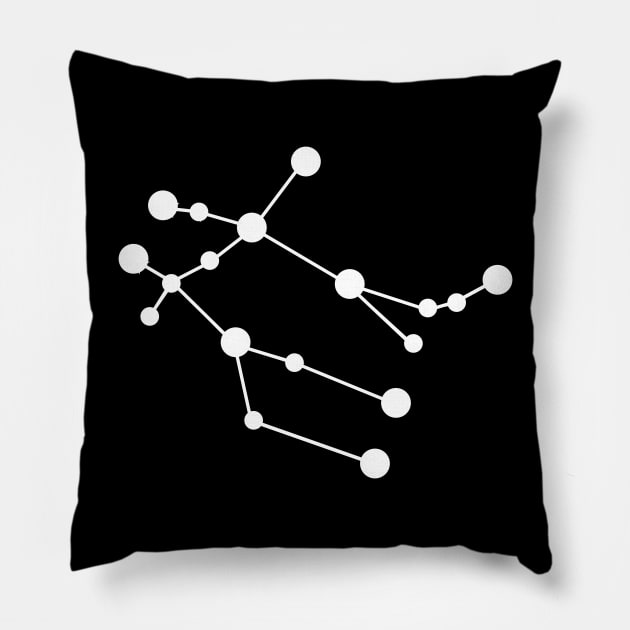 zodiac sign gemini constellation Pillow by galaxieartshop