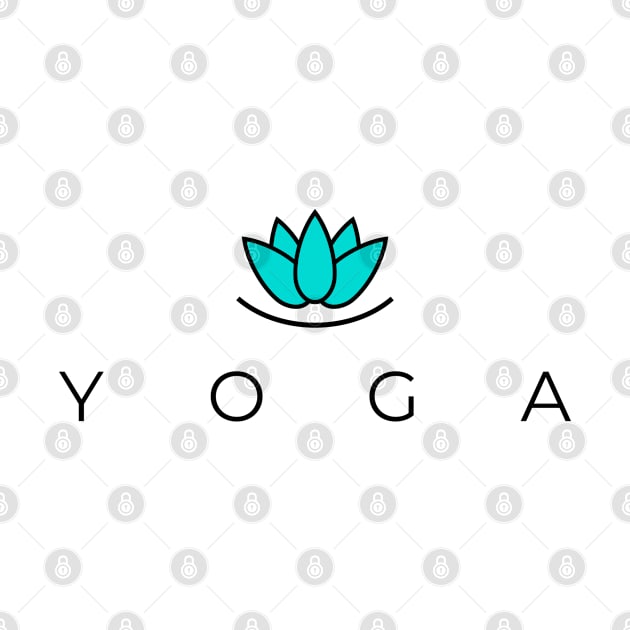 YOGA ABSTRACT LOTUS TURQUOISE by PONDERPUFFIN