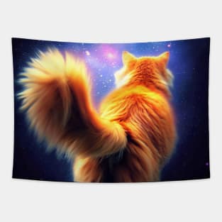 Cat Walking In Space Tapestry