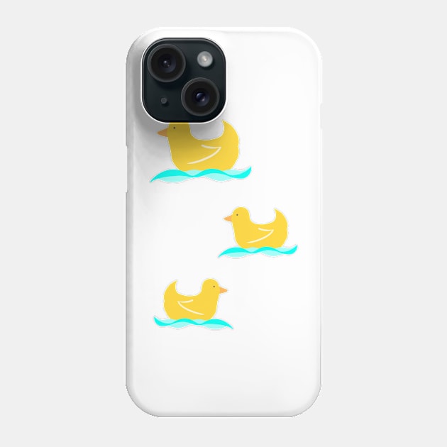 Yellow ducks swimming sticker pack Phone Case by Amalus-files