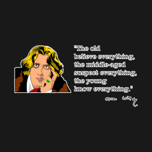 A colourful, funny design featuring Oscar Wilde and one of his quotes. T-Shirt