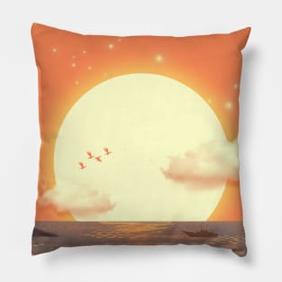 Sunset over the Sea Pillow