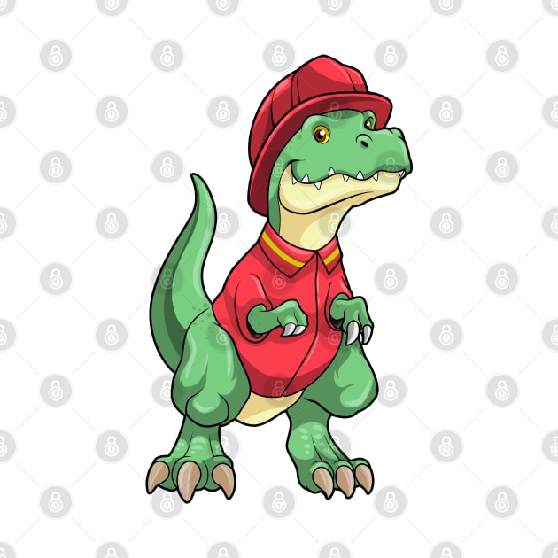 Dinosaur as Firefighter with Fire helmet by Markus Schnabel