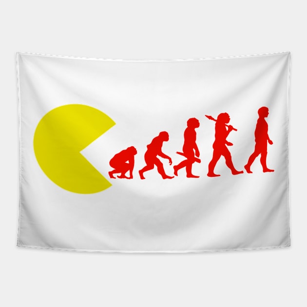 pacman evolution Tapestry by wolfmanjaq