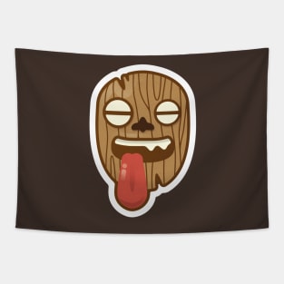 Wooden Tiki Mask, Vector Tapestry