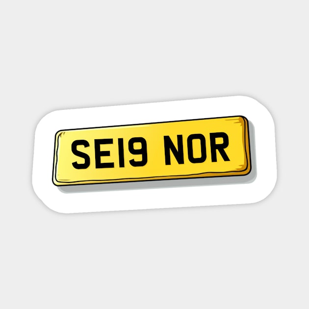 SE19 NOR Upper Norwood Number Plate Magnet by We Rowdy