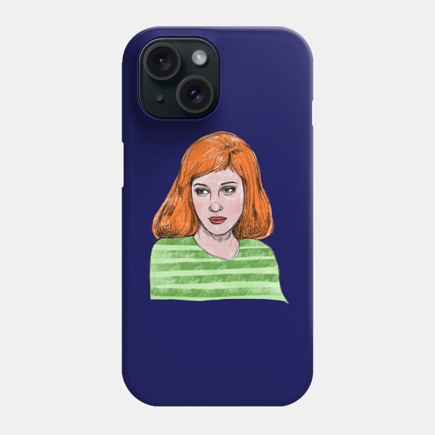 The Pensive Redhead Digital Sketchbook Drawing Pretty Lady Phone Case by Tessa McSorley