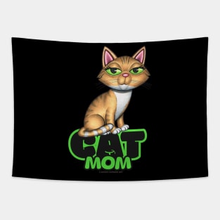 Orange Tabby Cat Mom Tapestry