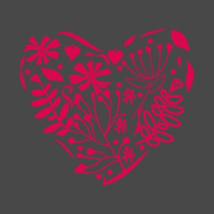 Beautiful heart with floral theme T-Shirt