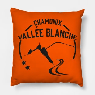 Chamonix Aiguille du midi vintage black Pillow