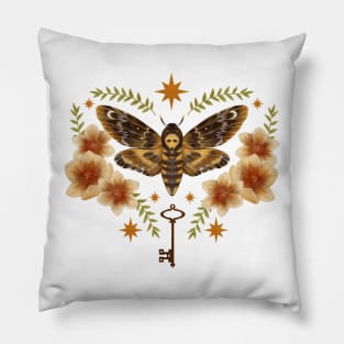 Mystic Folk Hawkmoth - Ivory Pillow