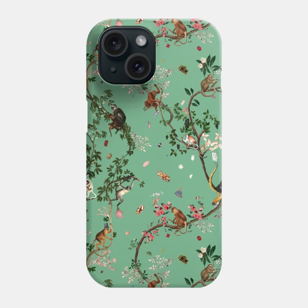 Monkey World Green Phone Case by Fifikoussout