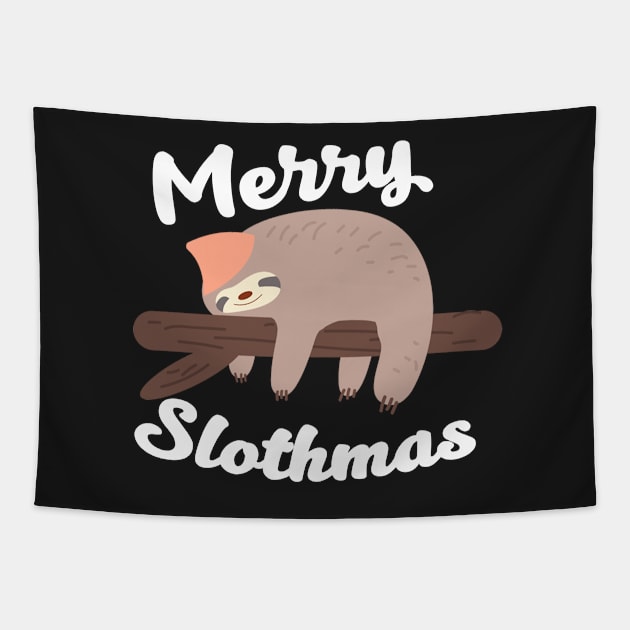 Funny Sloth Christmas Tapestry by Mesyo