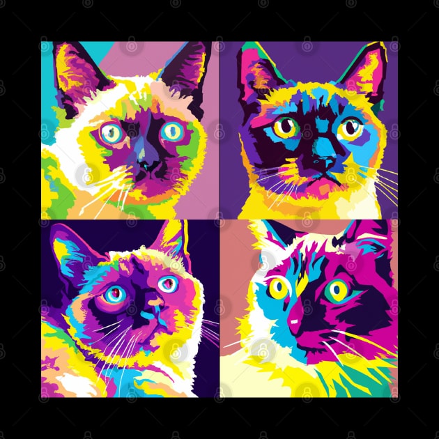 Balinese Pop Art - Cat Lover Gift by PawPopArt