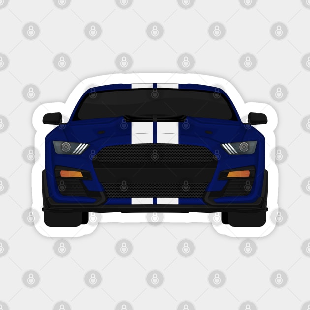 Shelby GT500 2020 Kona-Blue + White Stripes Magnet by VENZ0LIC