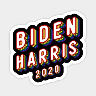 Biden Harris 2020 LGBTQ Pride Rainbow text Magnet