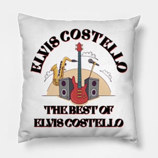 Elvis costello Black T shirt Pillow