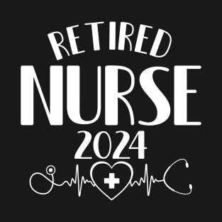 Retired Nurse 2024 Cute Nurse Retirement 2024 T-Shirt