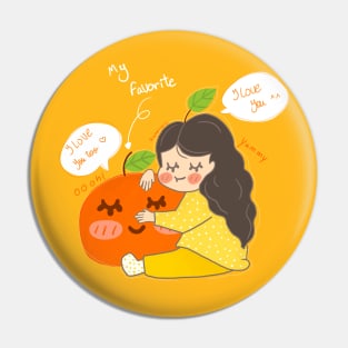 Orange girl lover Pin