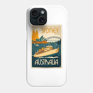 Sydney Australia Vintage Travel Art Poster Phone Case