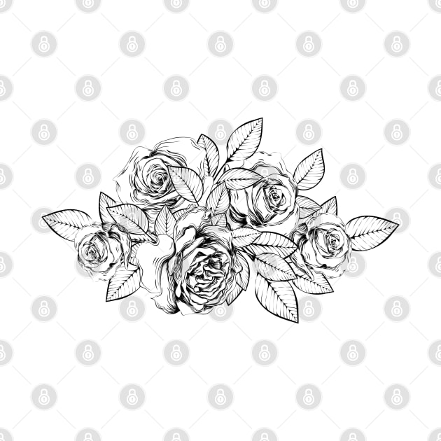 Rose Flower Drawing by Biophilia
