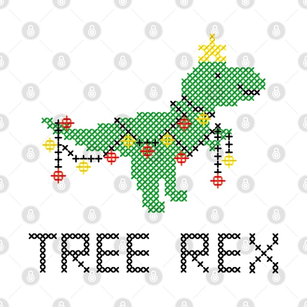 Tree Rex Christmas Dino by la'lunadraw