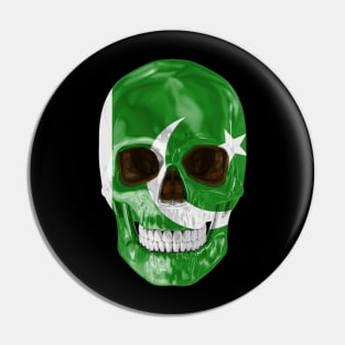 Pakistan Flag Skull - Gift for Pakistani With Roots From Pakistan Pin