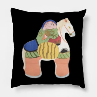 Cute Japanese Horse Girl Princess Warrior Pillow