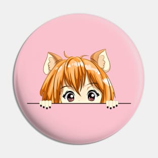 Anime Cat Girl Peeker Pin