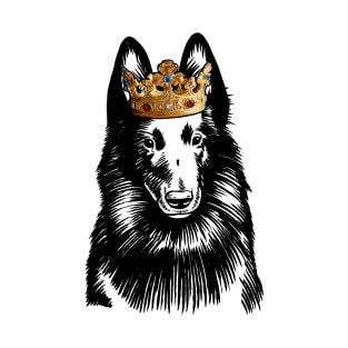 Belgian Sheepdog Dog King Queen Wearing Crown T-Shirt